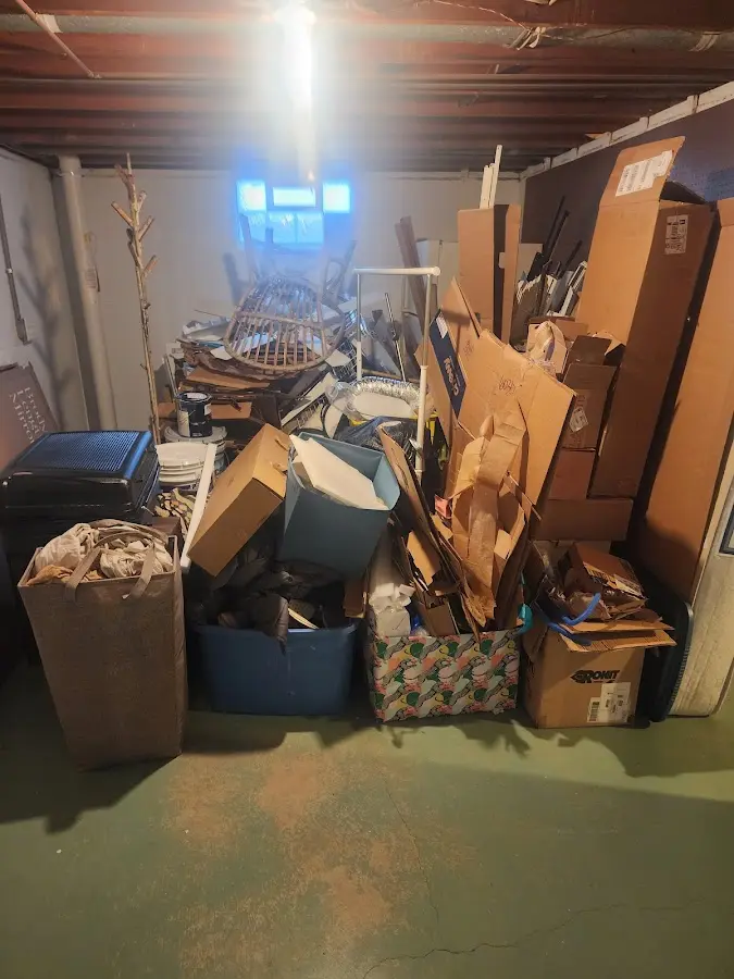 Roll-off dumpster container at job site for 4 Yard Dumpster Rental in Norfolk